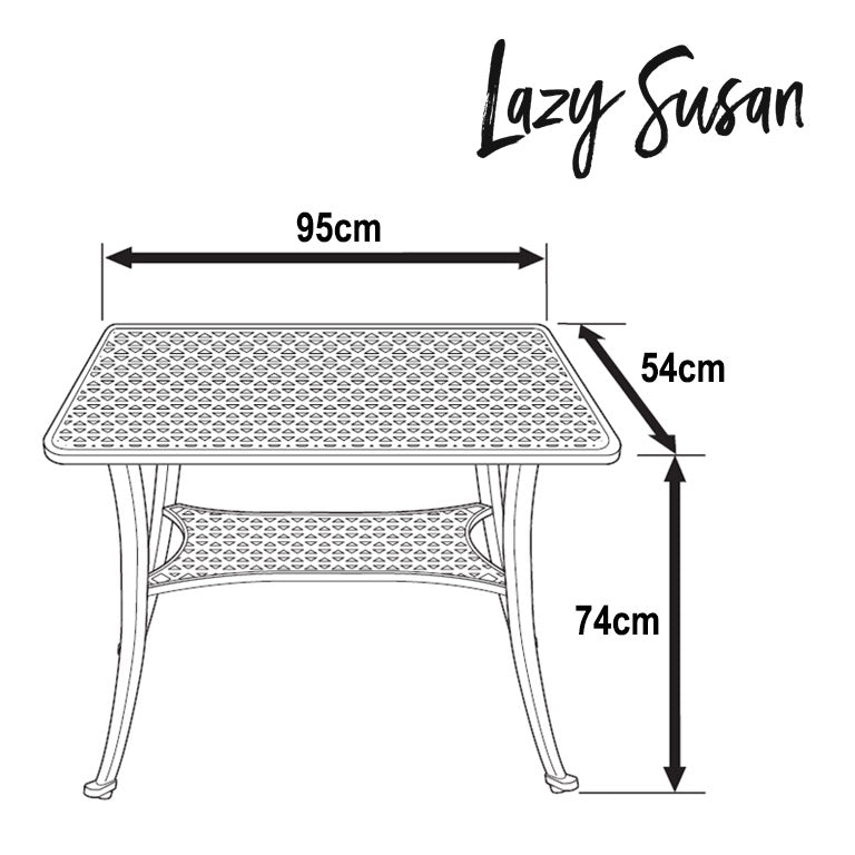 BBQ Table 2 Seater Set - Slate