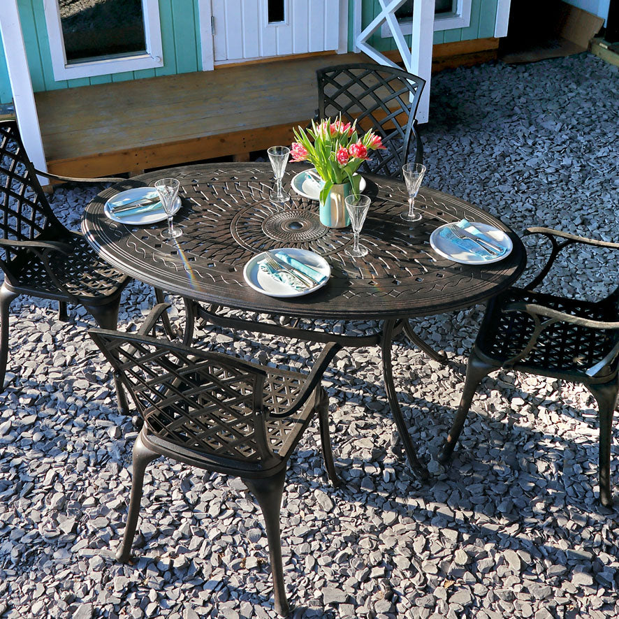 Emily Table 4 Seater Set - Antique Bronze