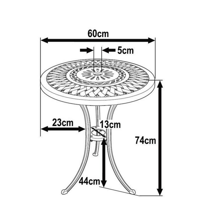 Eve Bistro Table - Antique Bronze