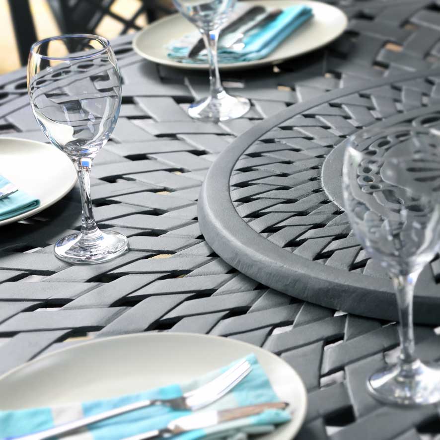 Frances Table 8 Seater Set - Slate