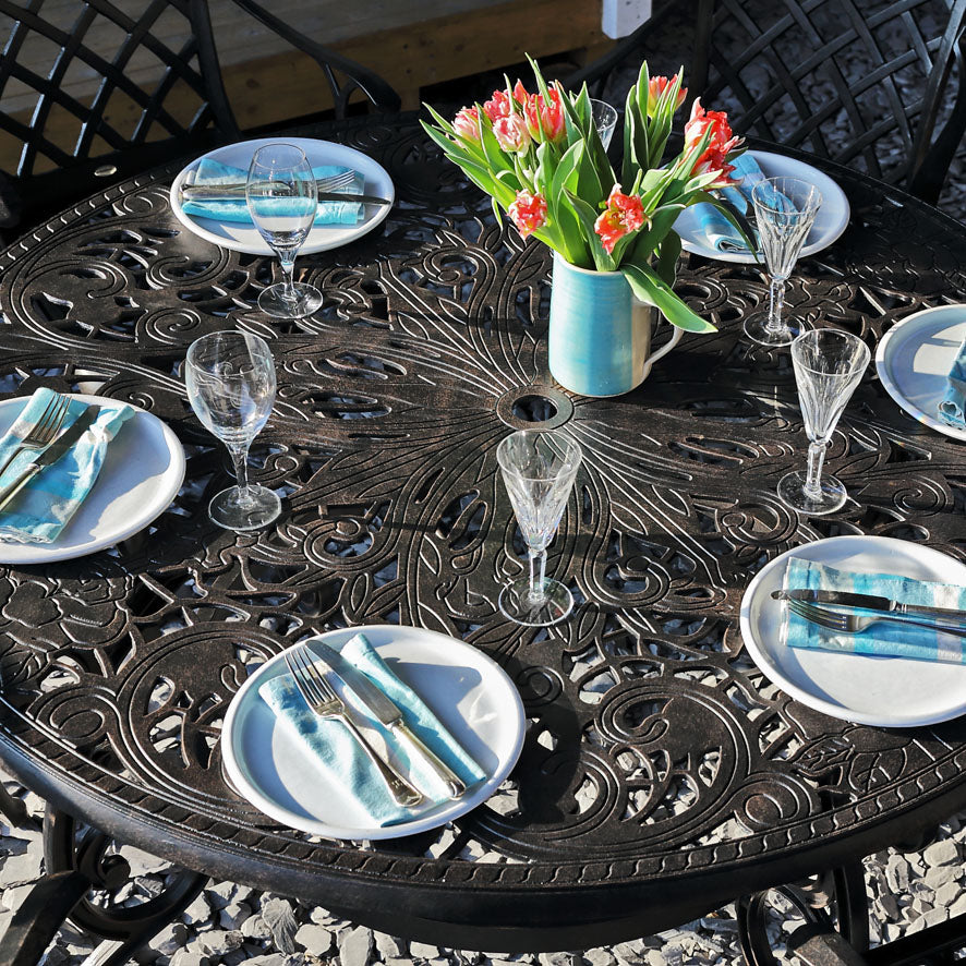 Joyce Table 6 Seater Set - Antique Bronze
