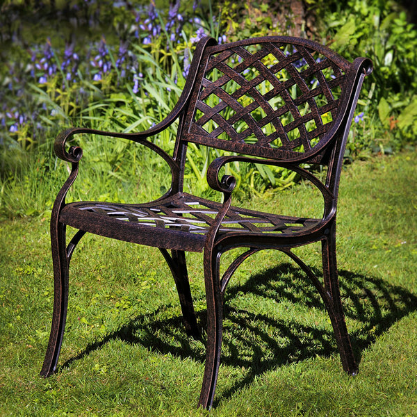 green garden chairs metal