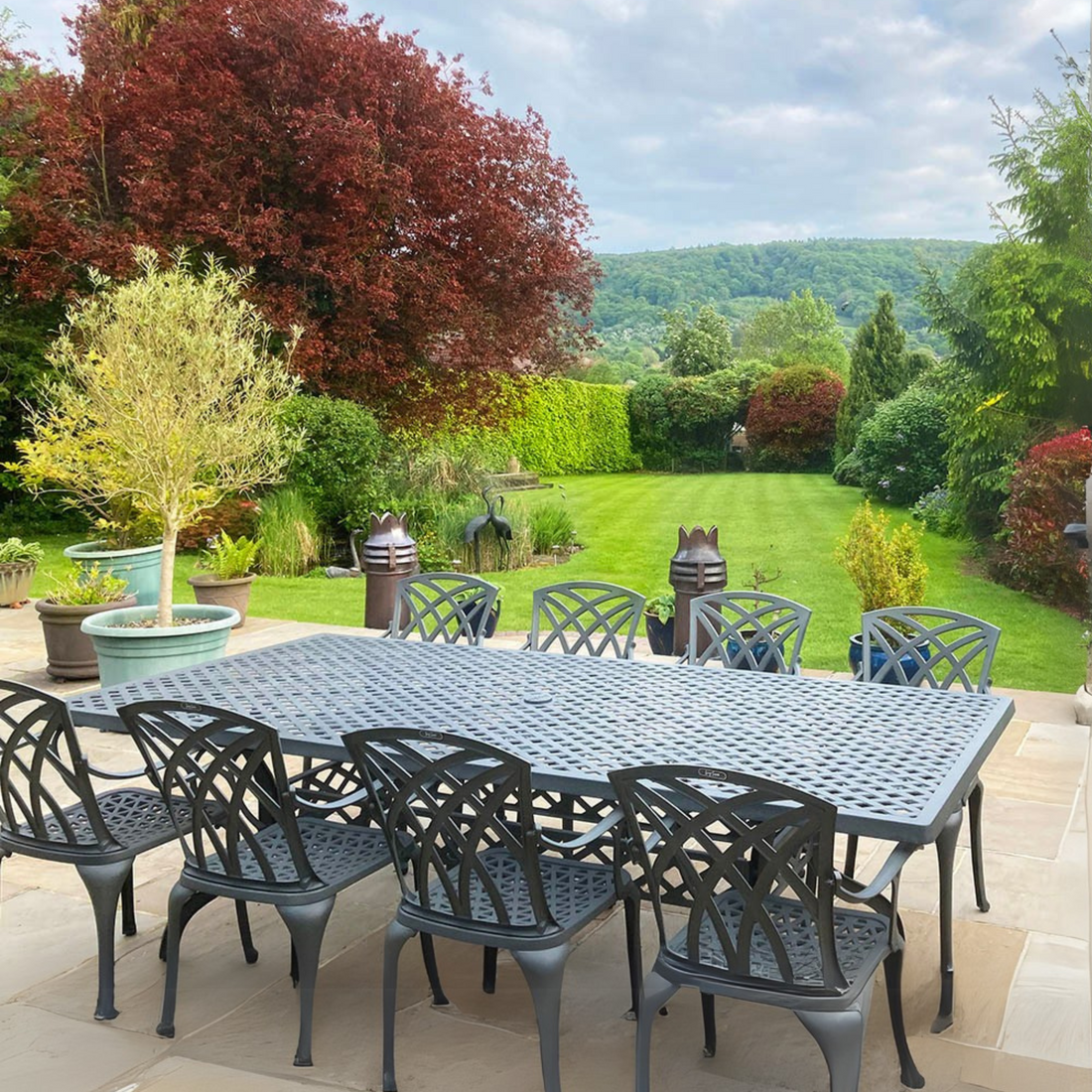 Madison Table 2.6m 8 Seater Set - Slate Grey