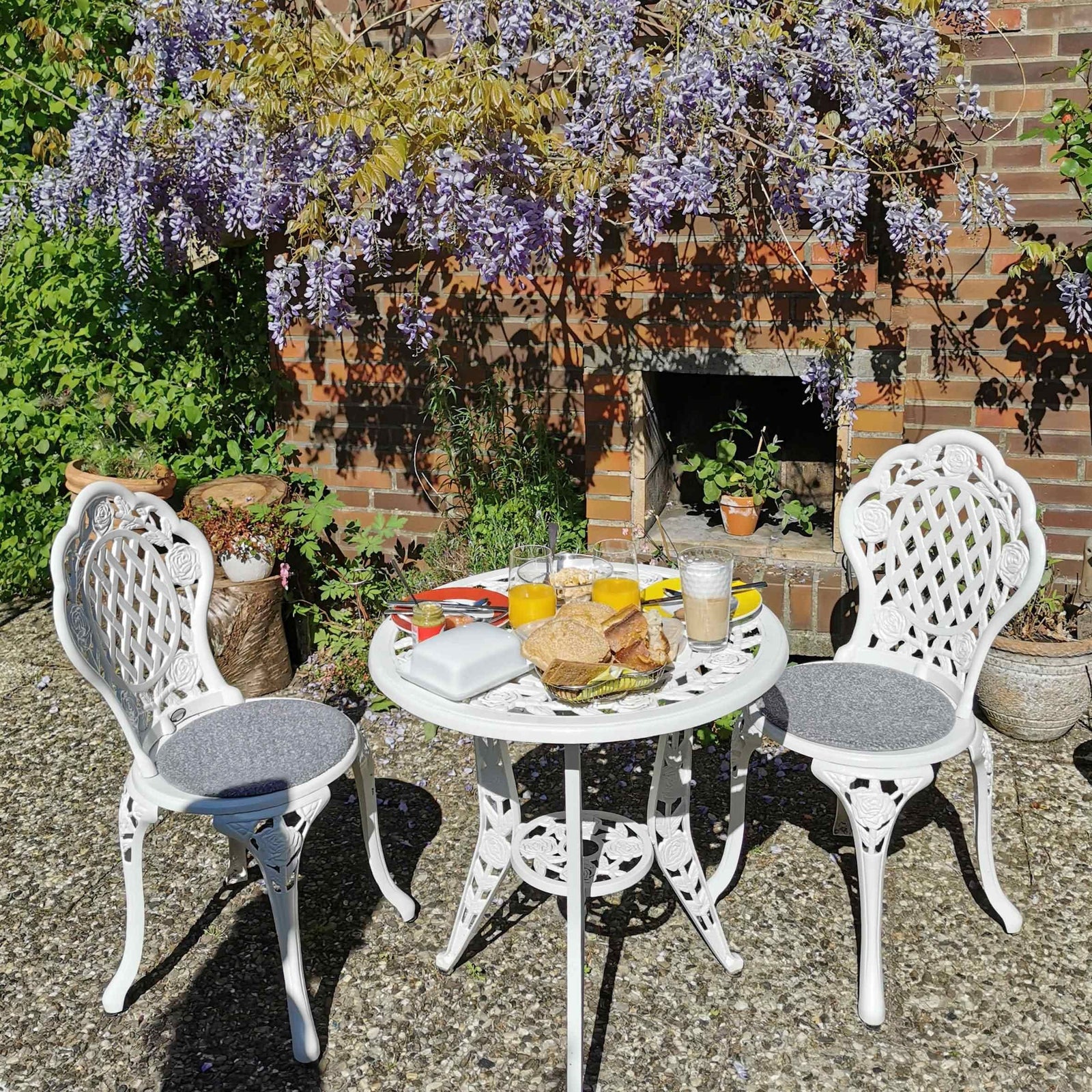 Rose Bistro 2 Seater Set - White