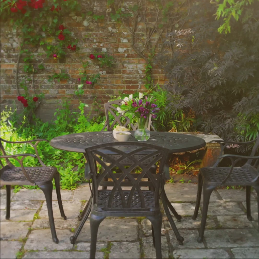 Daisie Table 4 Seater Set - Antique Bronze