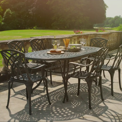 Catherine Table 6 Seater Set - Antique Bronze