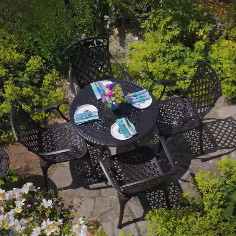 Anna Table 4 Seater Set - Antique Bronze
