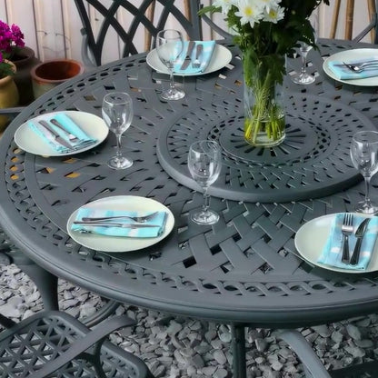 Frances Table 6 Seater Set - Slate