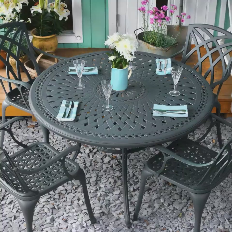 Alice Table 4 Seater Set - Slate