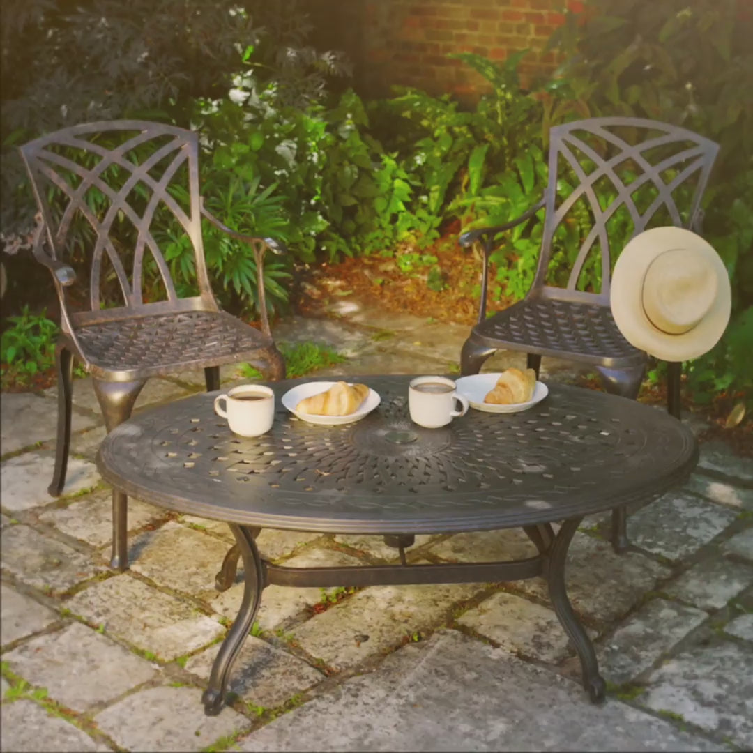 Bella Table 2 Seater Set - Antique Bronze