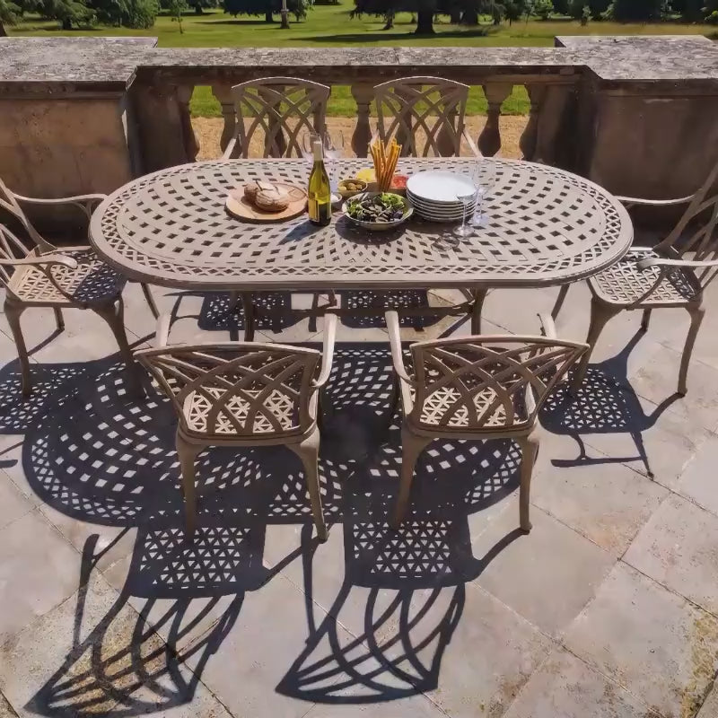 Catherine Table 6 Seater Set - Sandstone