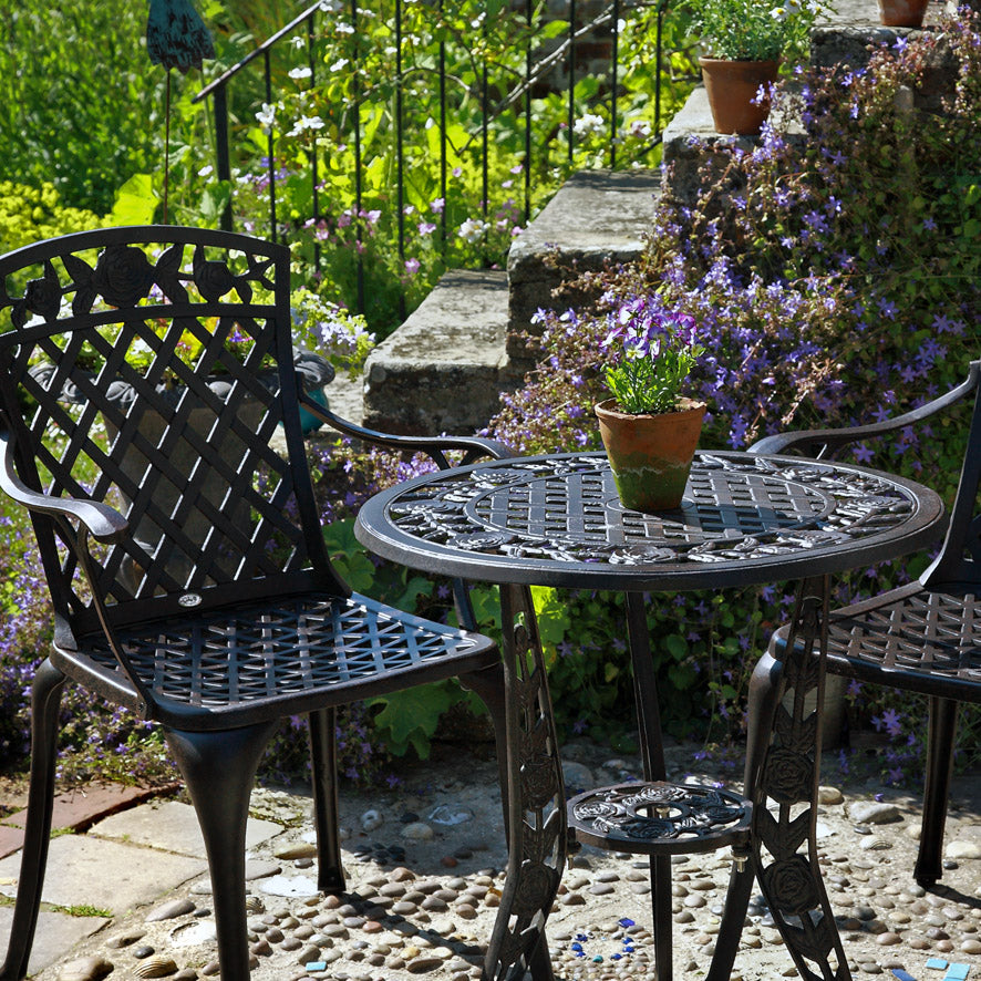 Rose Table 2 Seater Set - Antique Bronze