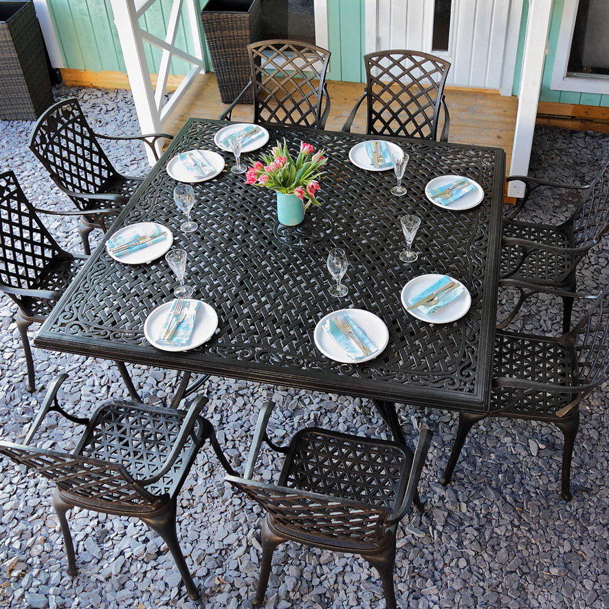 Tanya Table 8 Seater Set - Antique Bronze