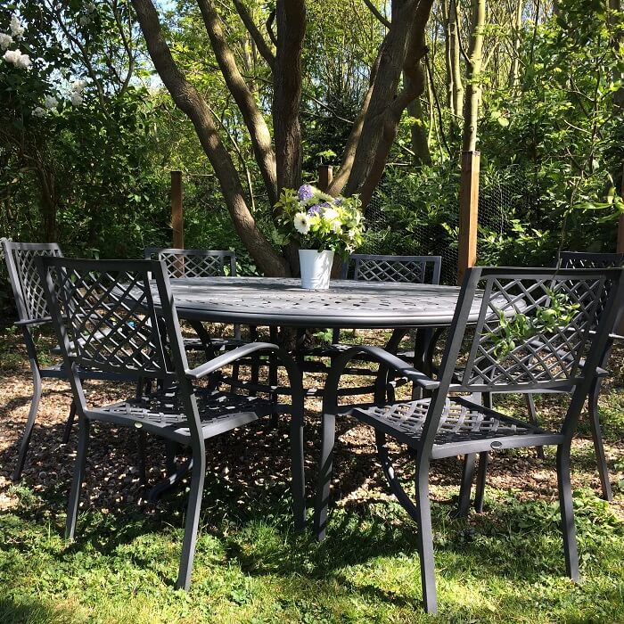 Frances Table 8 Seater Set - Slate