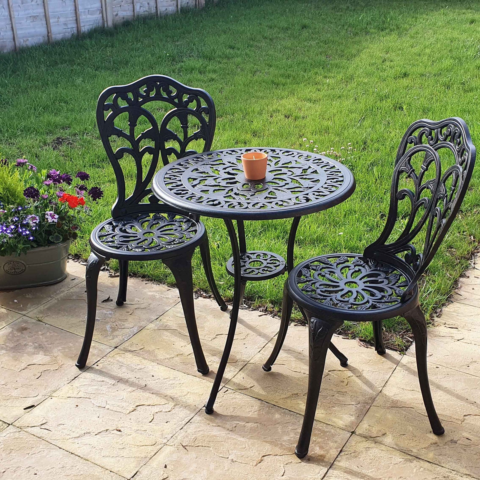 Tulip Bistro 2 Seater Set - Antique Bronze