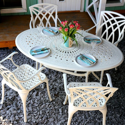 Emily Table 4 Seater Set - White