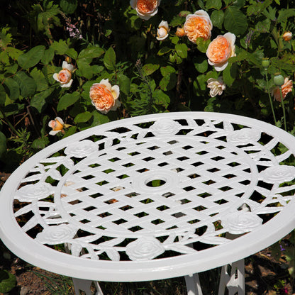 Rose Table Set 2 Seater Set - White