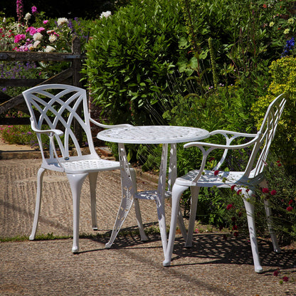 Rose Table Set 2 Seater Set - White