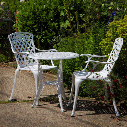 Rose Table Set 2 Seater Set - White