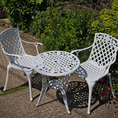Rose Table Set 2 Seater Set - White