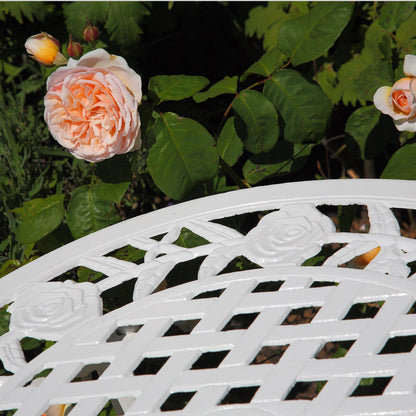 Rose Table Set 2 Seater Set - White