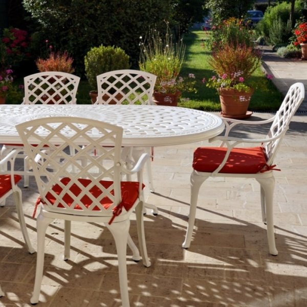Catherine Table - White (6 seater set)