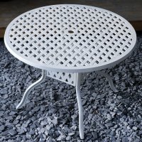 Preview: White 4 seater aluminium garden furniture set 6