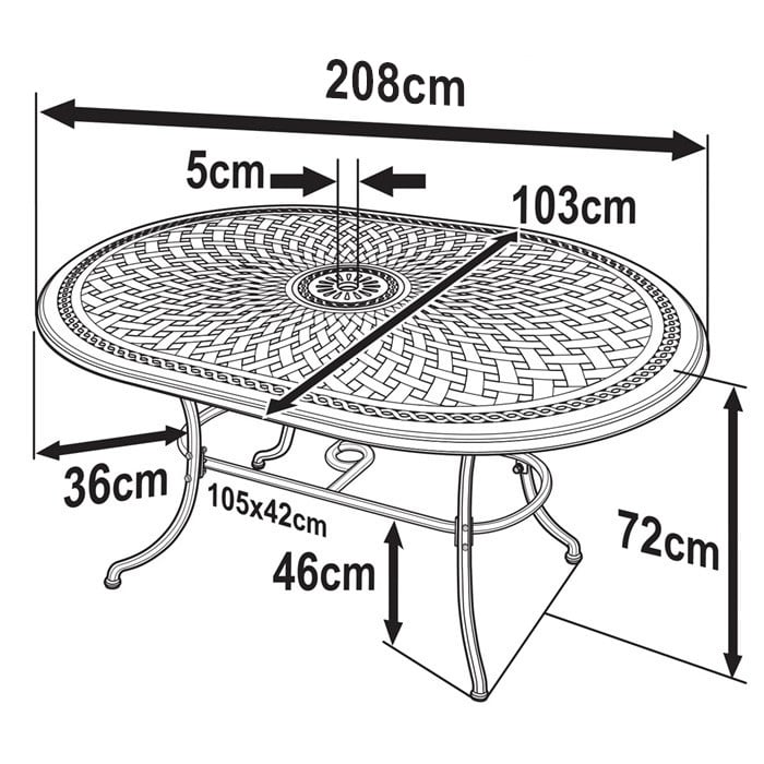 Catherine Table and Chairs Dimensions