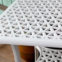 Preview: White metal claire garden side table 3