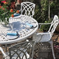 Preview: Frances Table - White (6 seater set)