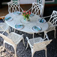 Preview: Emily Table - White (6 seater set)