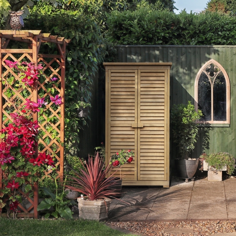Garden Furniture Storage Solutions | Outsunny Wooden Cabinet