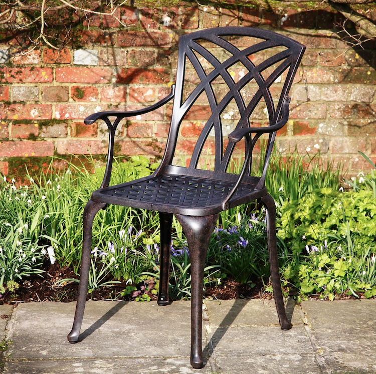 April Garden Chair comes as standard with our June Oval Garden Tables