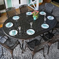 Preview: Rosemary Table - Antique Bronze (8 seater set)