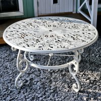 Preview: White 135cm Metal Garden table set 6
