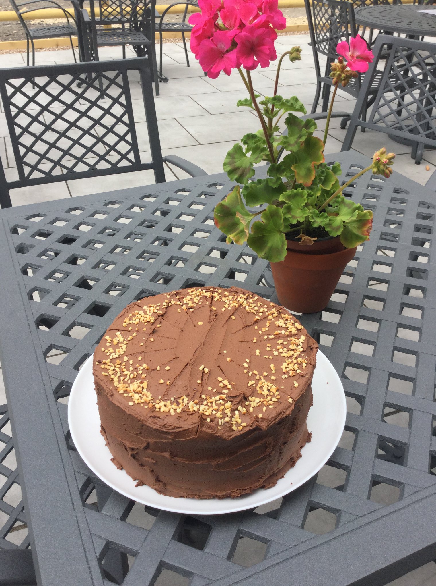 You can enjoy a slice of cake on our garden tables at Chadbury Farm Shop