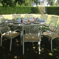 Preview: Olivia Table - White (8 seater set)