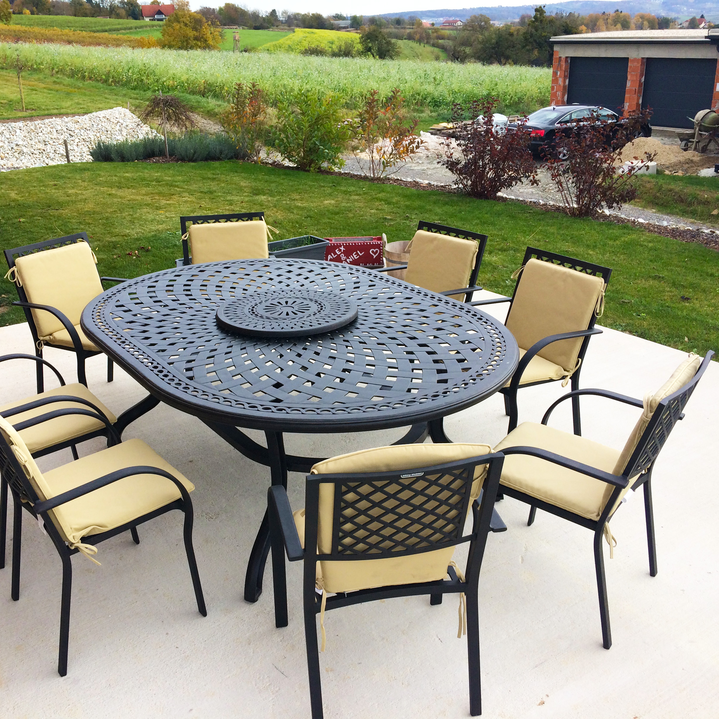 Rosemary 8-Seater Oval Garden Table Set