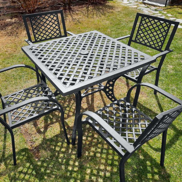 Lucy Table - Slate Grey (4 seater set)