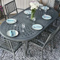 Preview: Catherine Table - Slate (6 seater set)