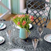 Preview: Charlotte Table - Slate Grey (6 seater set)