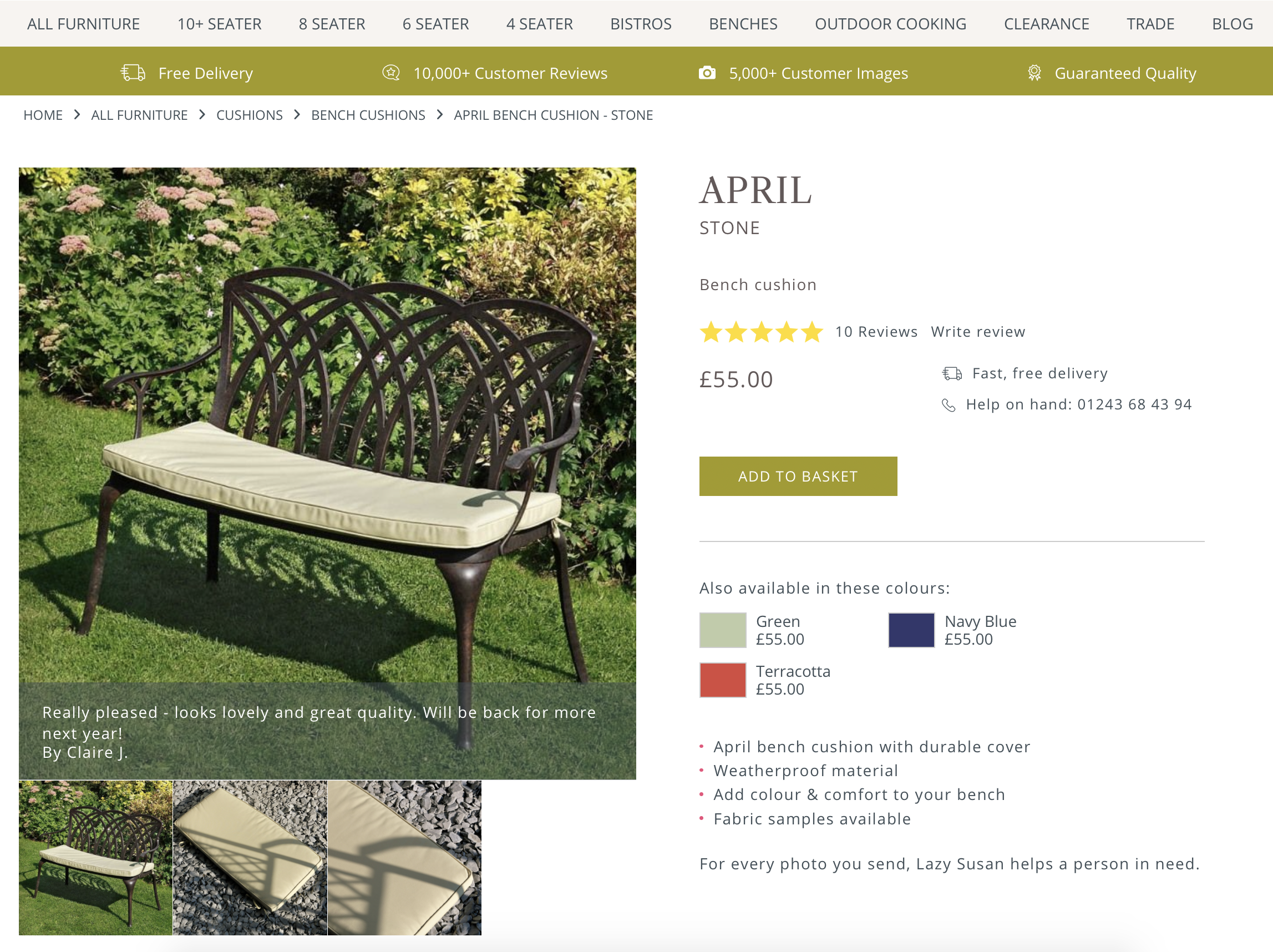 Garden Cushions Product Page