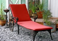 Preview: Red garden sunlounger cushion 2