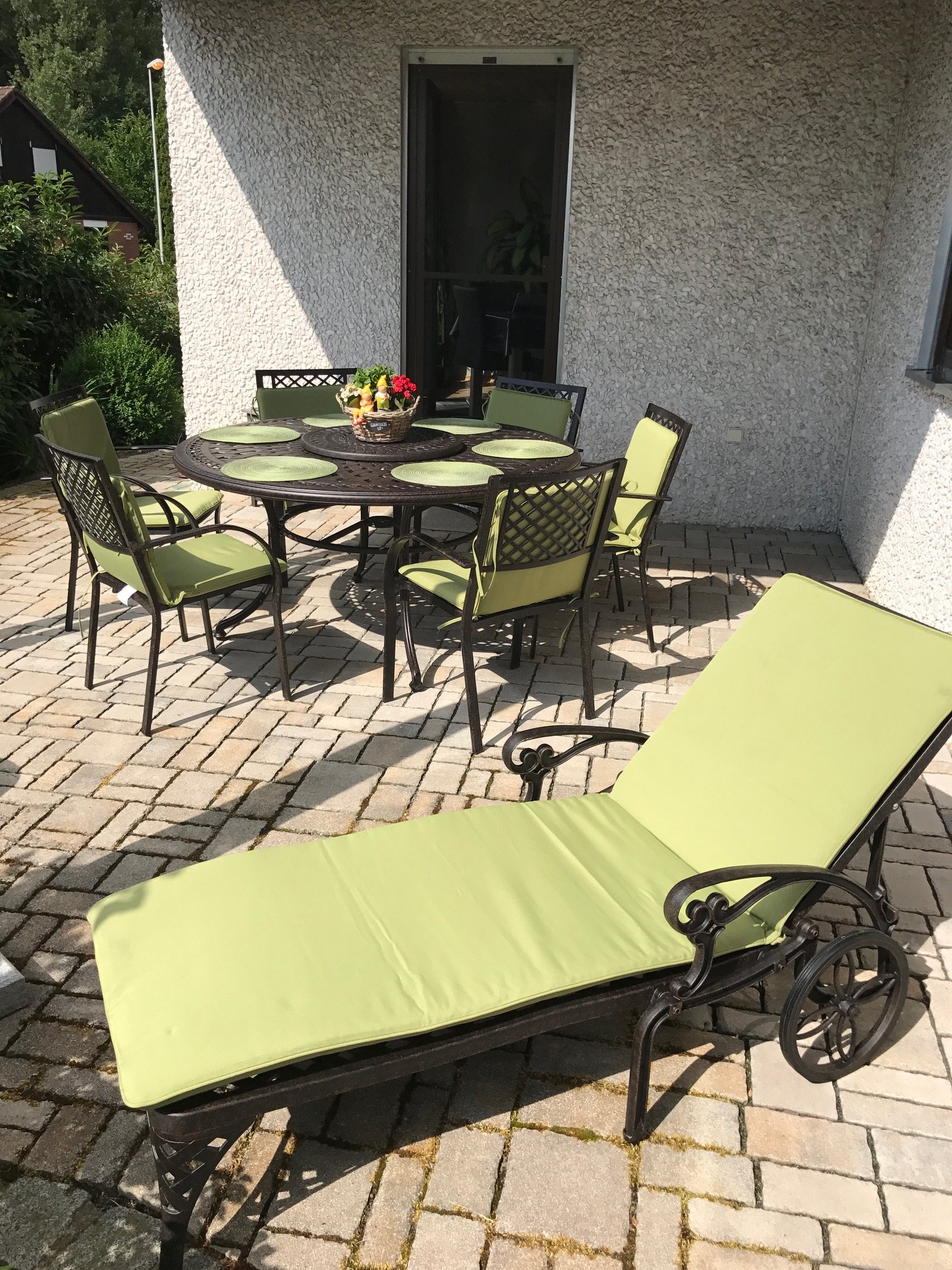 Garden Sun Lounger with Cushions