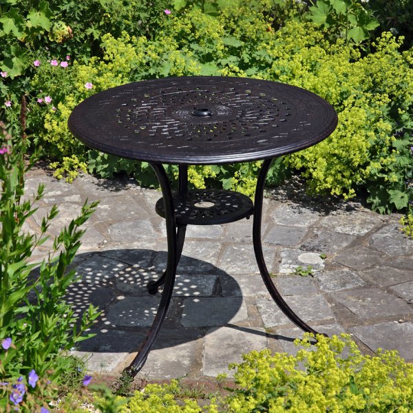 Anna 80cm Round Small Garden Or Patio, Small Round Garden Table Metal