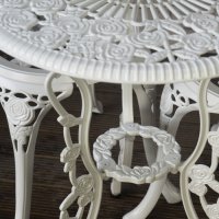 Preview: London Rose Table - White (2 Seater Set)