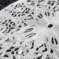Preview: White 135cm Metal Garden table set 3