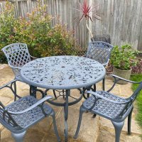 Preview: Flora Table - Slate Grey (4 seater set)