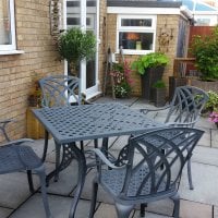 Preview: Lucy Table - Slate Grey (4 seater set)