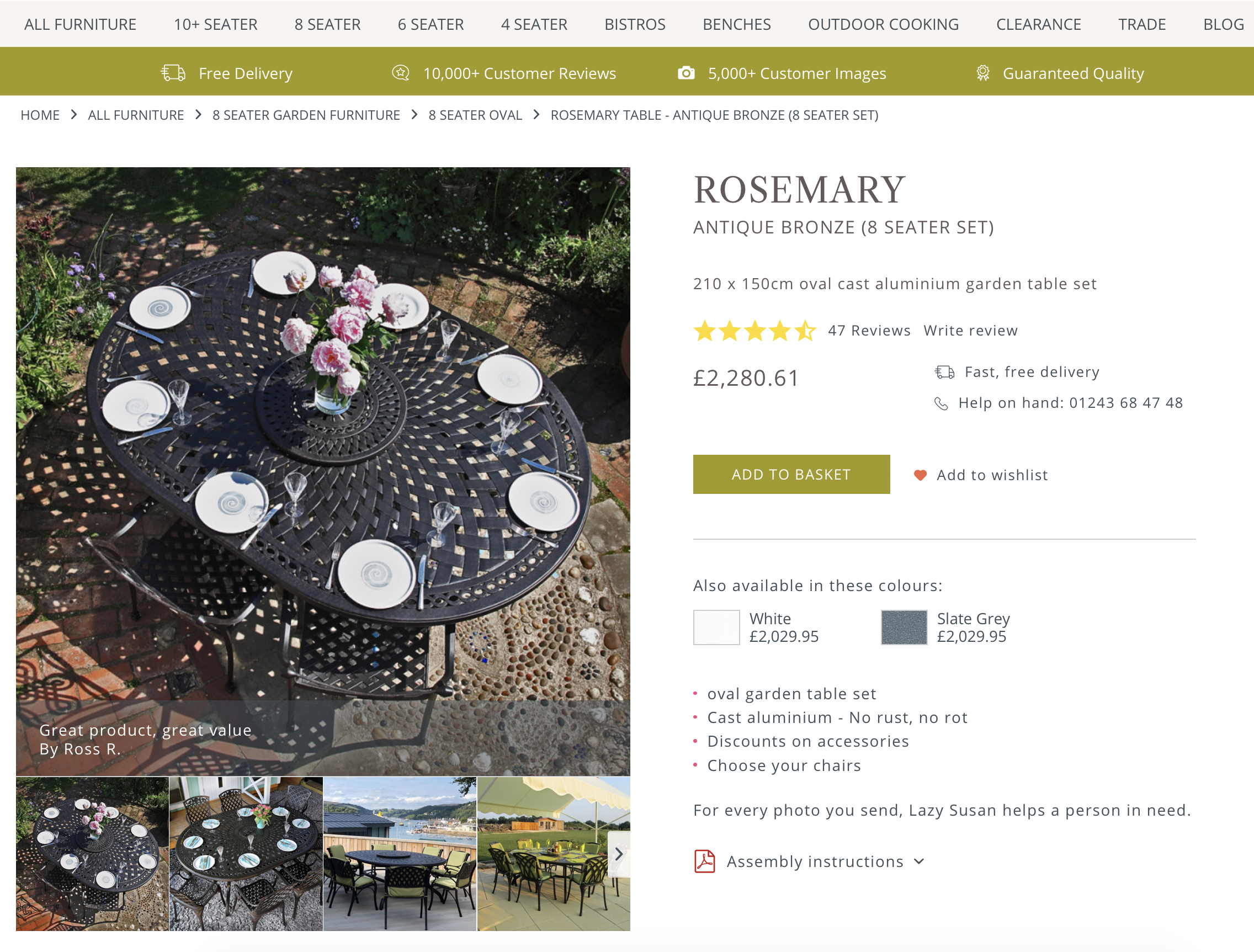 Rosemary Garden Furniture Set Product Page